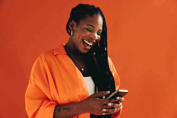 Person reading an SMS on their phone